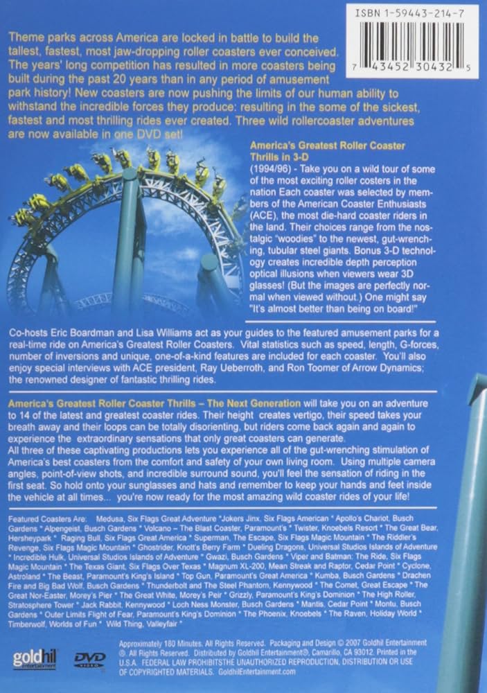 その他 America&#39;s Greatest Roller Coasters 1 [DVD] America's Greatest Roller Coaster Thrills in (Video 1994) - IMDb
